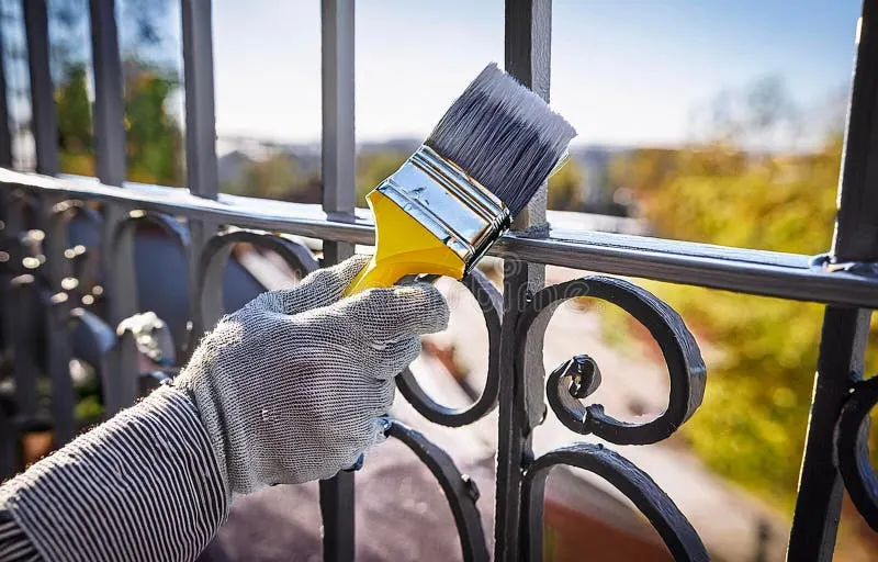 Painting exterior railing